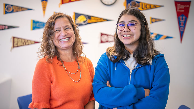 Scholars Program counselor Denise Martinez with student Marla.