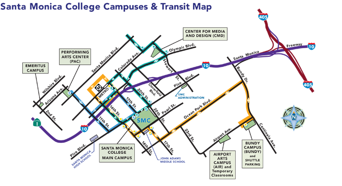 SMC Campuses & Transit Map