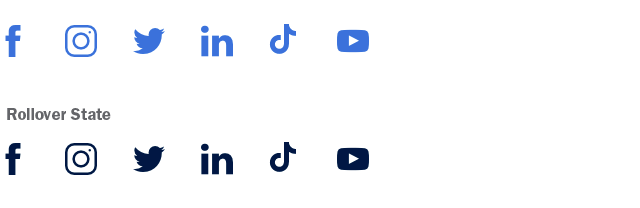 Social Media Icons with and without Rollover State