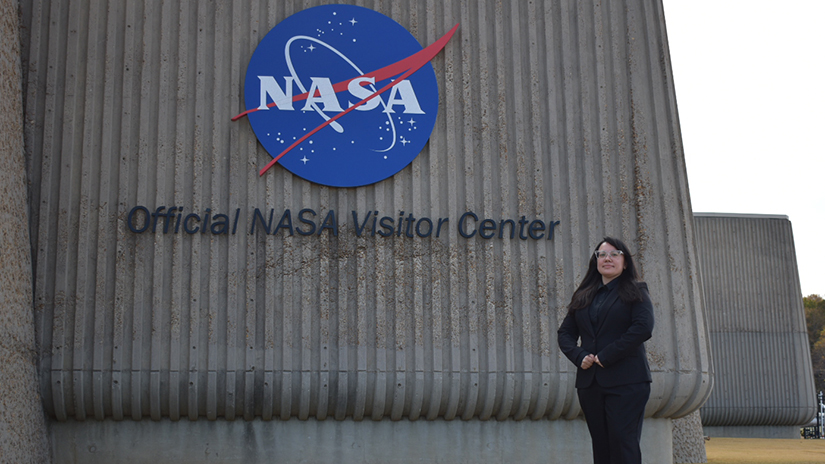 SMC Student Emily Andrade at Space and Rocket Center Museum