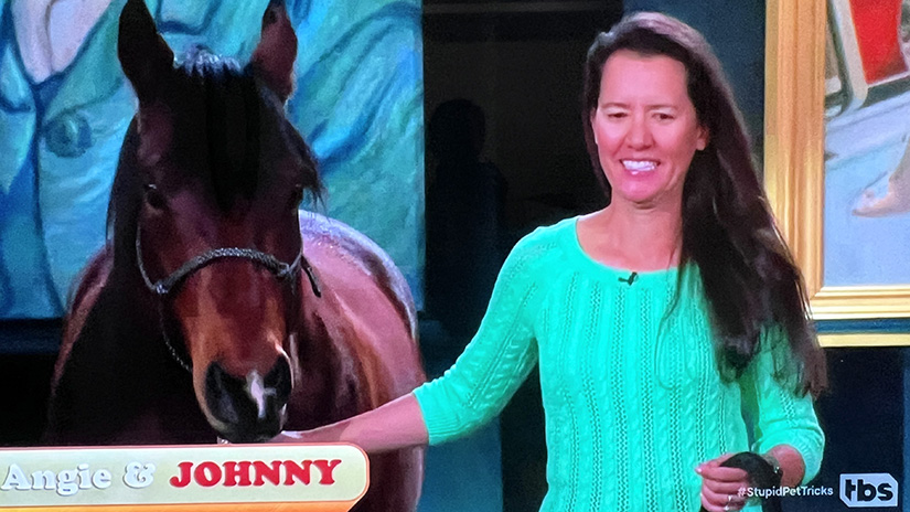 Angelina Misaghi and her trick horse Johnny