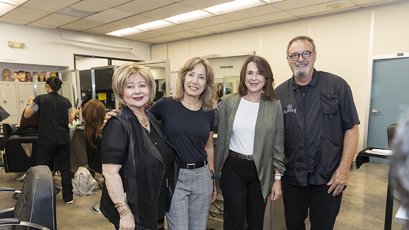 L-R Cosmetology/Barbering faculty Ms. Jilla Assadi, department chair Ms. Samantha Manuel, Ms. Debbie Perret, and Rick Harrison.