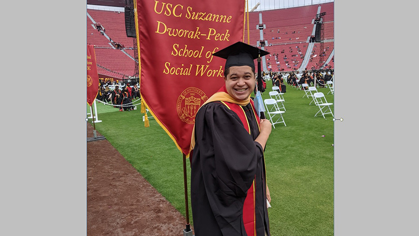 Thaddeus Phillips at his graduation from USC in 2021