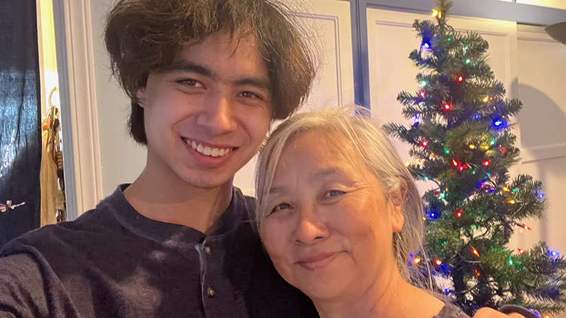 David with his mom
