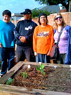 Group of students in the Organic Garden
