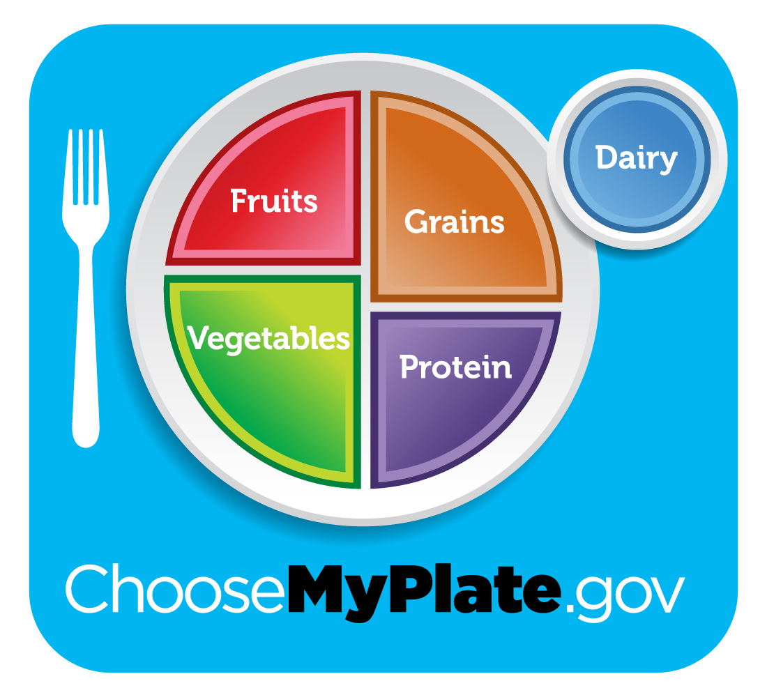Choose My Plate chart of food proportion sizes.